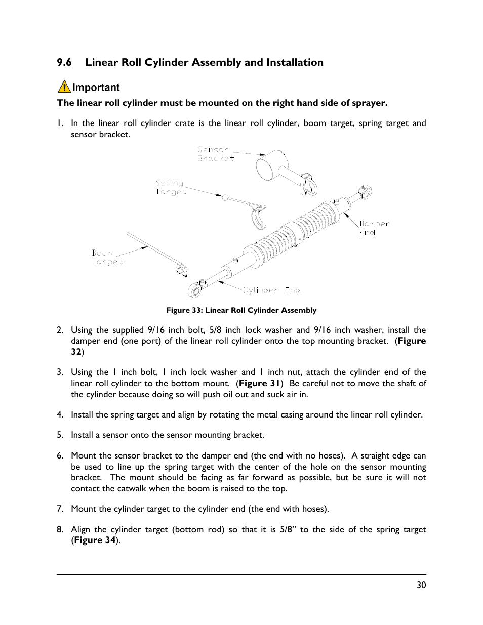 6 linear roll cylinder assembly and installation | NORAC UC5-BC-JD10A User Manual | Page 33 / 44