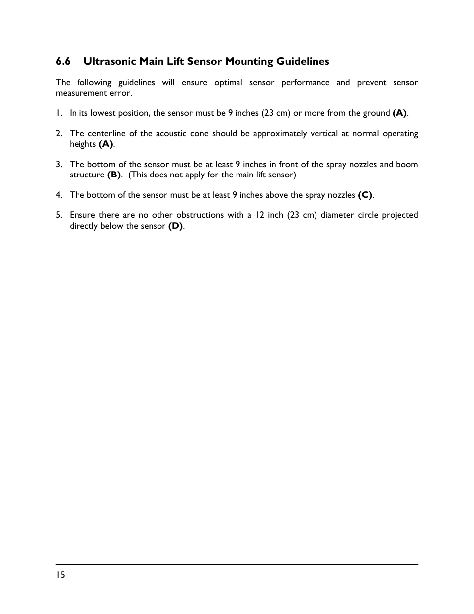 6 ultrasonic main lift sensor mounting guidelines | NORAC UC5-BC-JD11 User Manual | Page 18 / 39