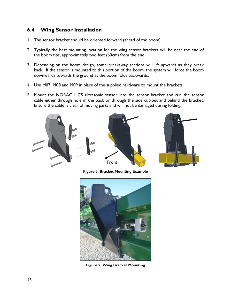 4 wing sensor installation | NORAC UC5-BC-JD12 User Manual | Page 16 / 44