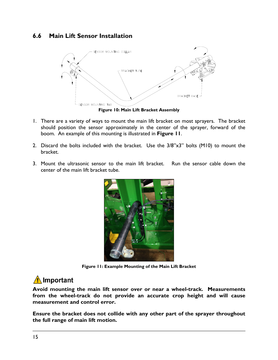 6 main lift sensor installation | NORAC UC5-BC-JD12 User Manual | Page 18 / 44