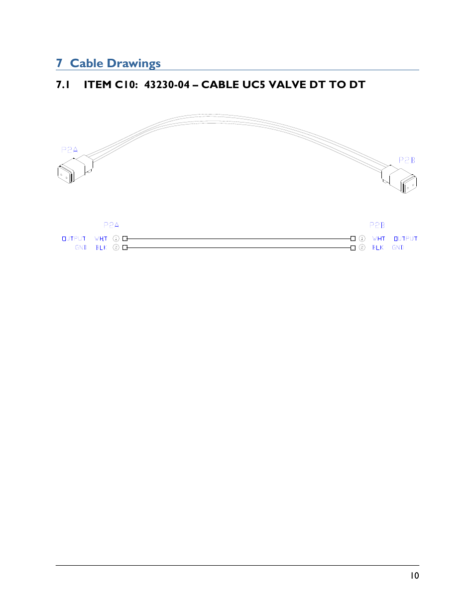 7 cable drawings, 1 item c10: 43230-04 | NORAC UC5-JD09-4B User Manual | Page 13 / 14