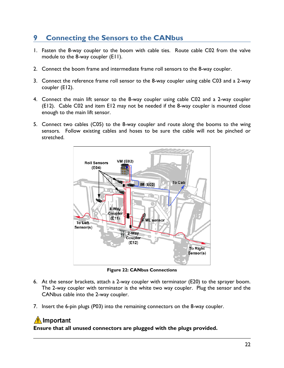 9 connecting the sensors to the canbus | NORAC UC5-BC-MC01 User Manual | Page 25 / 36