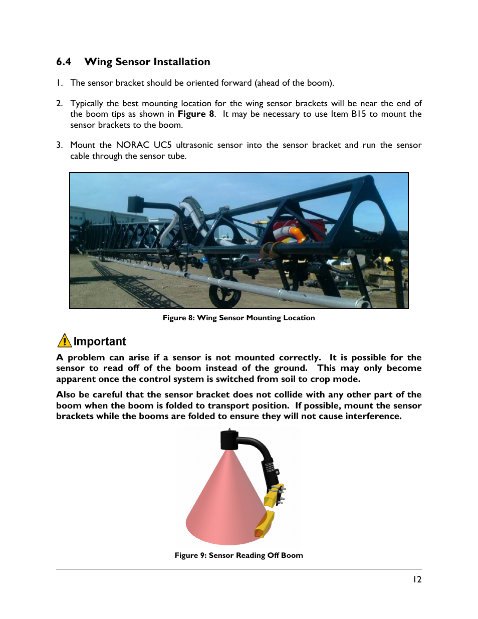 4 wing sensor installation | NORAC UC5-BC-MC02 User Manual | Page 15 / 35