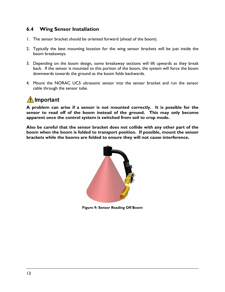 4 wing sensor installation | NORAC UC5-BC-NT04 User Manual | Page 16 / 41