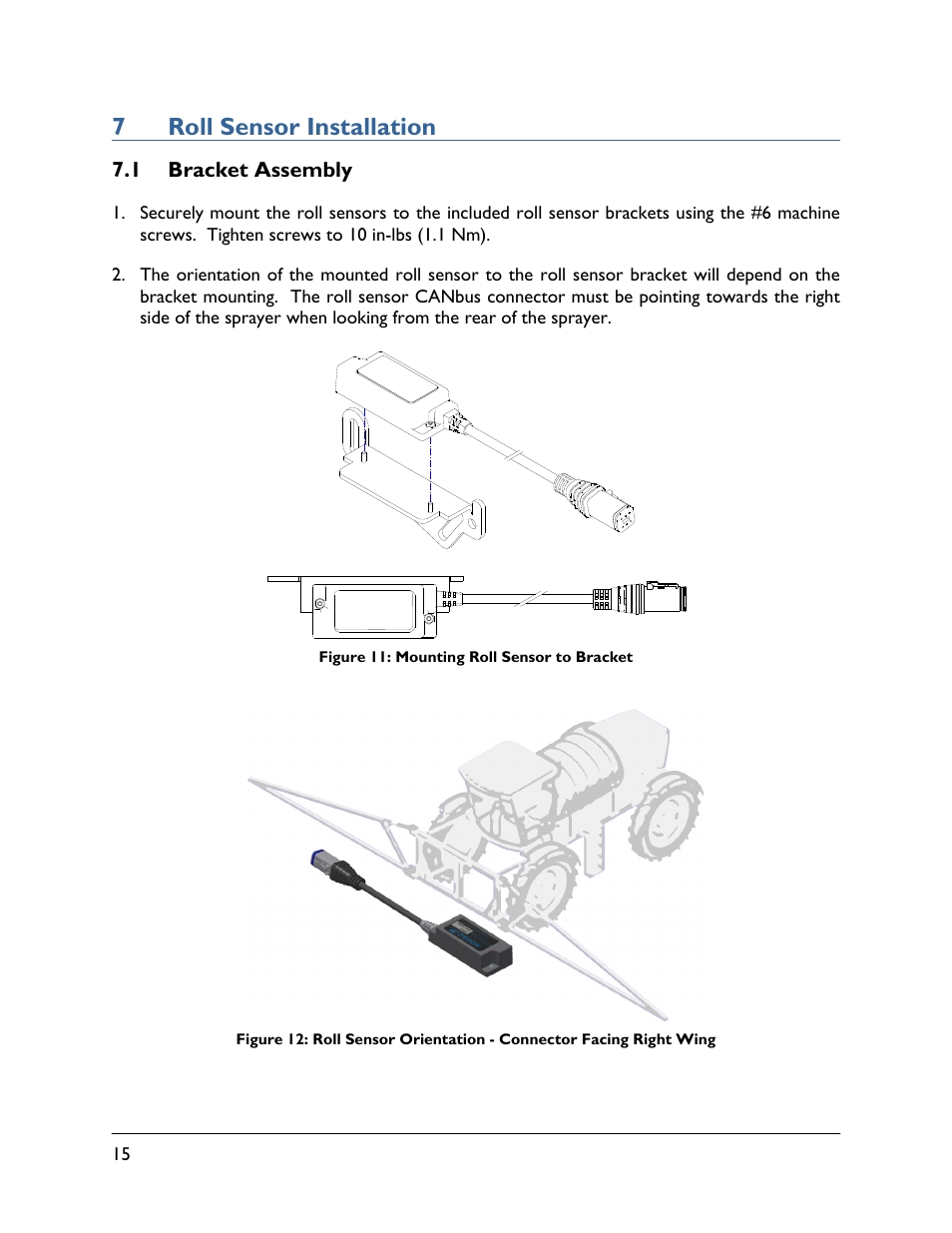 7 roll sensor installation, 1 bracket assembly, 7roll sensor installation | NORAC UC5-BC-NT04 User Manual | Page 18 / 41