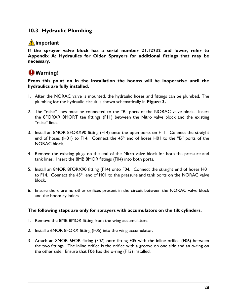 3 hydraulic plumbing | NORAC UC5-BC-NT04 User Manual | Page 31 / 41