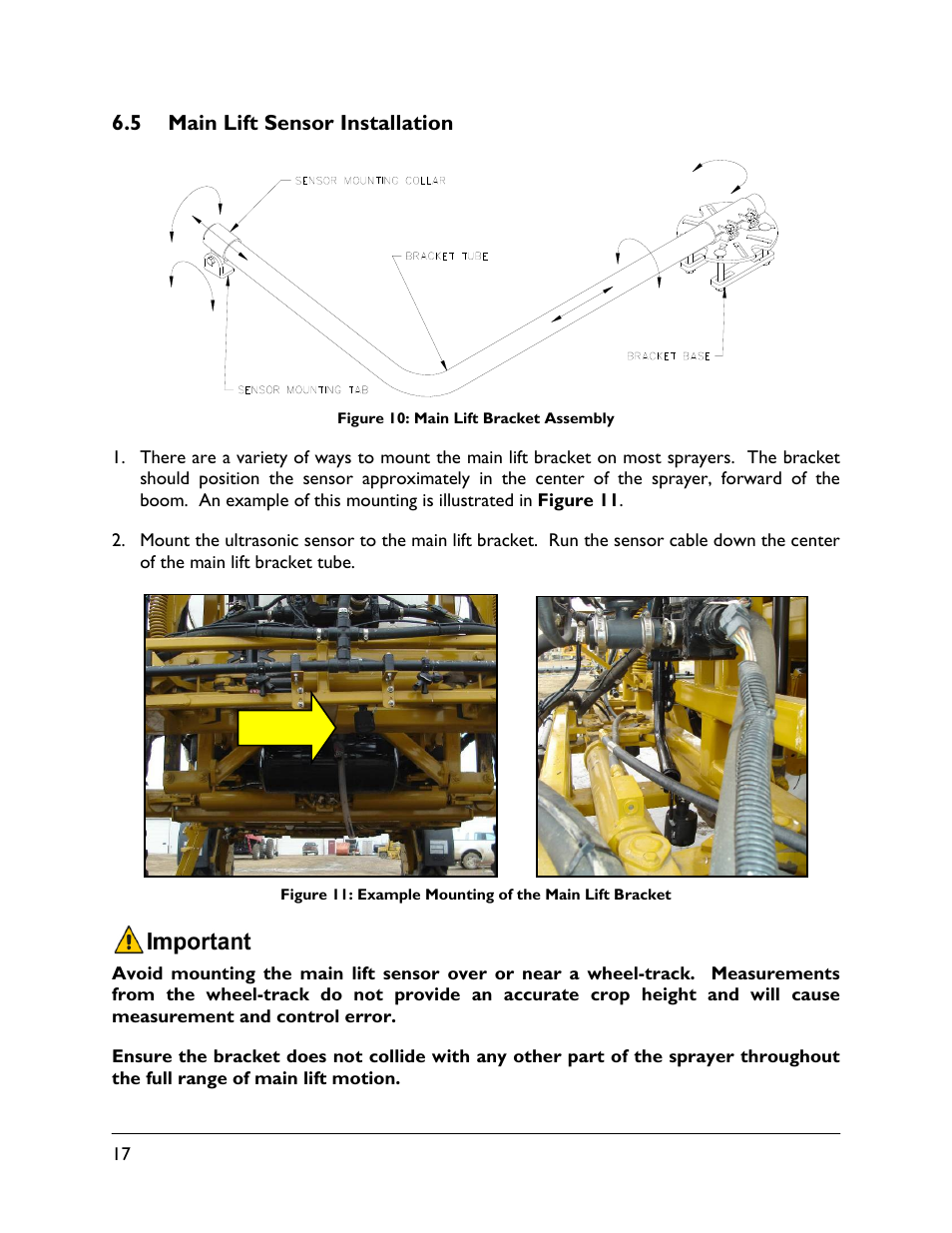 5 main lift sensor installation | NORAC UC5-BC-RG06 User Manual | Page 20 / 44