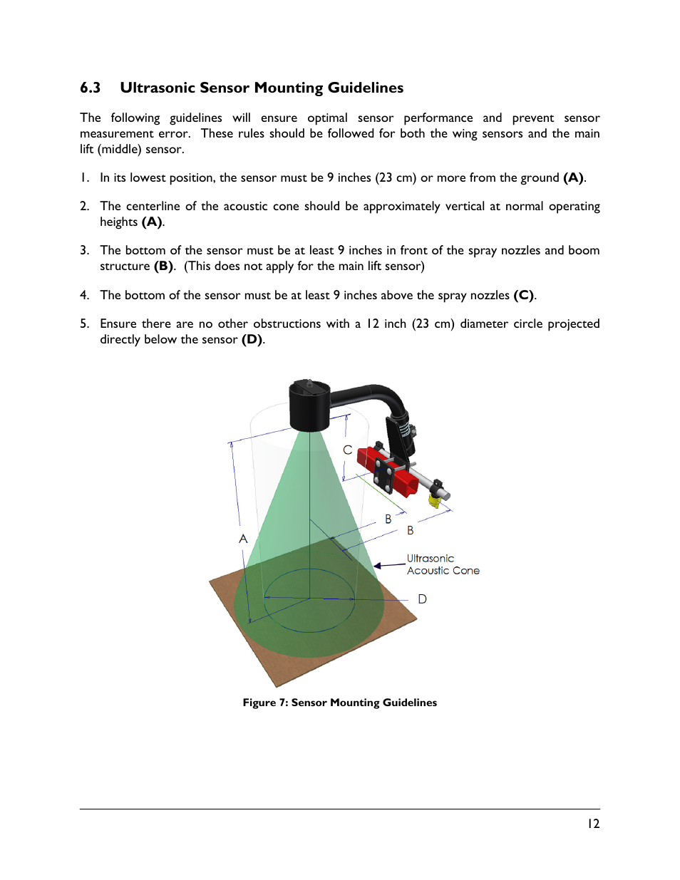 3 ultrasonic sensor mounting guidelines | NORAC UC5-BC-RG07 User Manual | Page 15 / 36