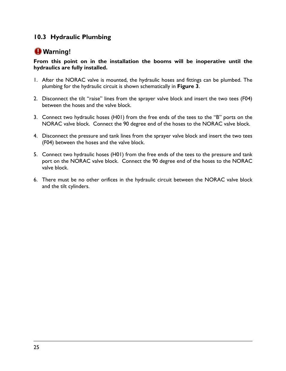 3 hydraulic plumbing | NORAC UC5-BC-RG07 User Manual | Page 28 / 36