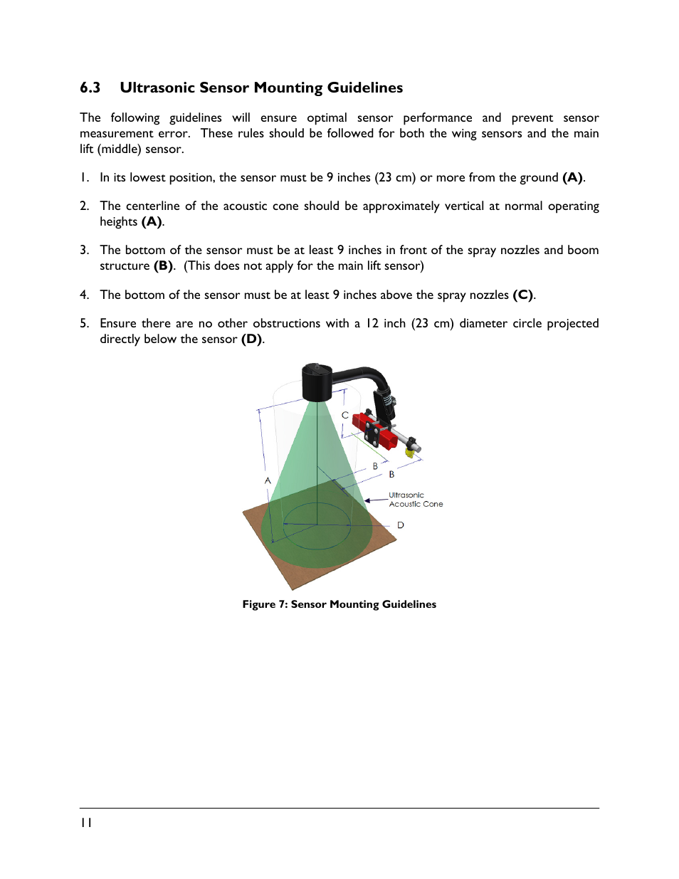 3 ultrasonic sensor mounting guidelines | NORAC UC5-BC-RG10 User Manual | Page 14 / 31