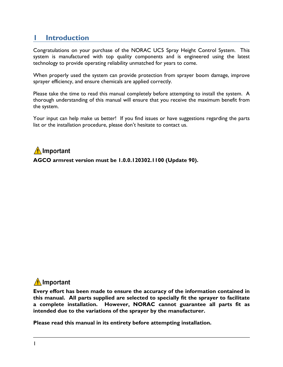 1 introduction | NORAC UC5-BC-RG10 User Manual | Page 4 / 31