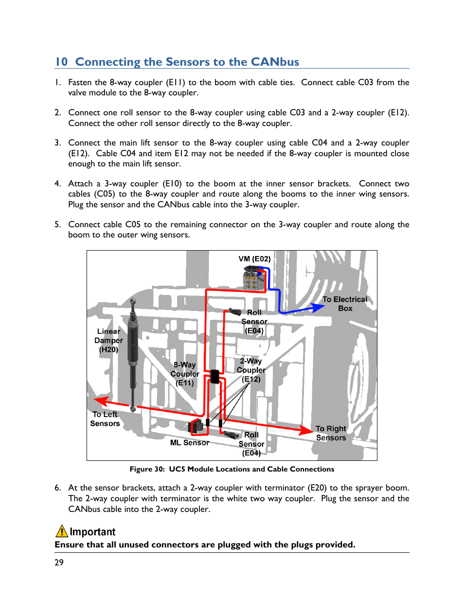 10 connecting the sensors to the canbus | NORAC UC5-BC-RG11 User Manual | Page 32 / 41