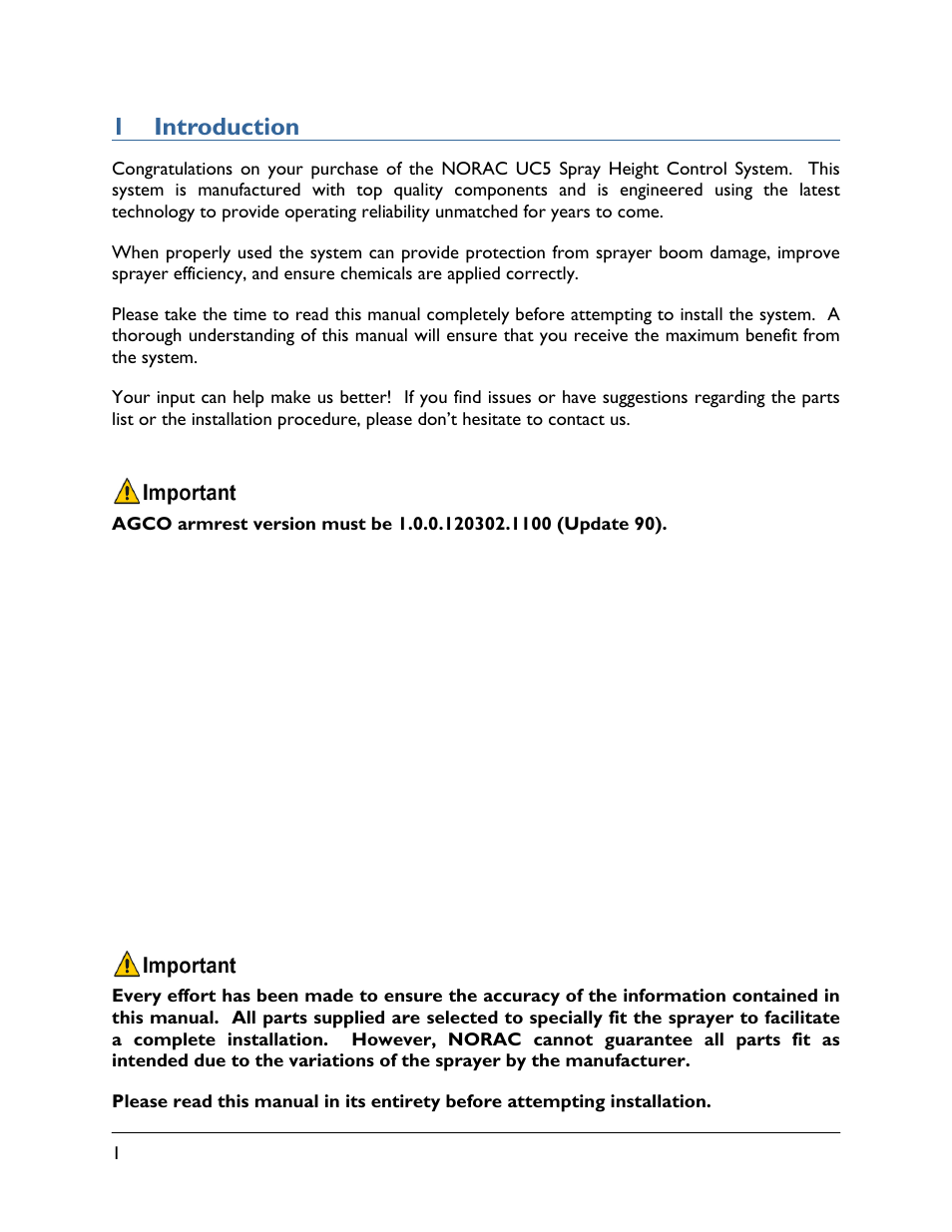 1 introduction | NORAC UC5-BC-RG11 User Manual | Page 4 / 41