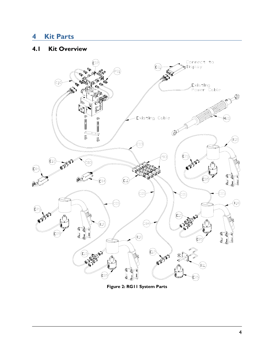 4 kit parts, 1 kit overview | NORAC UC5-BC-RG11 User Manual | Page 7 / 41