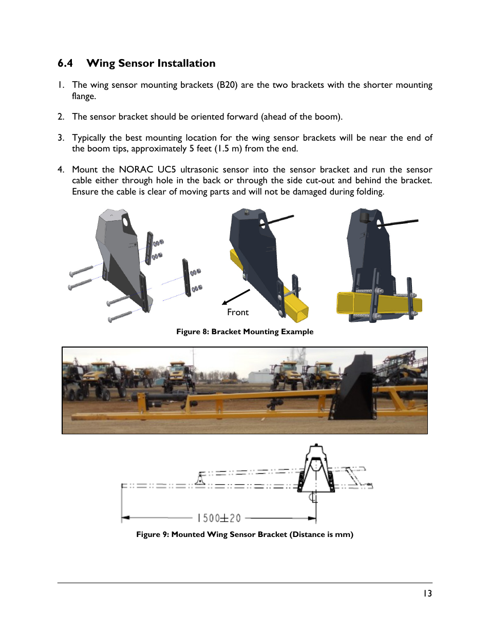 4 wing sensor installation | NORAC UC5-BC-RG13 User Manual | Page 15 / 38