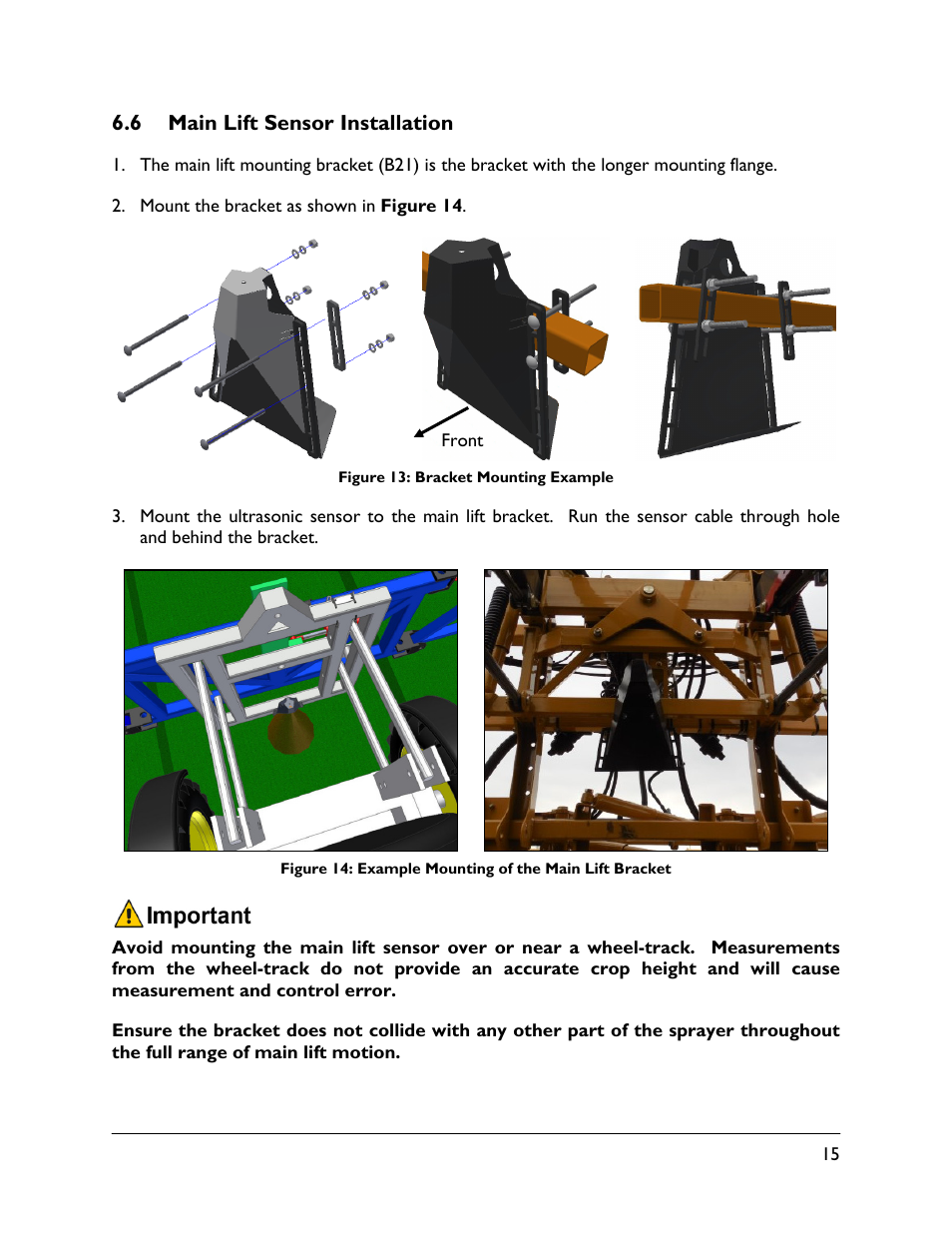 6 main lift sensor installation | NORAC UC5-BC-RG13 User Manual | Page 17 / 38