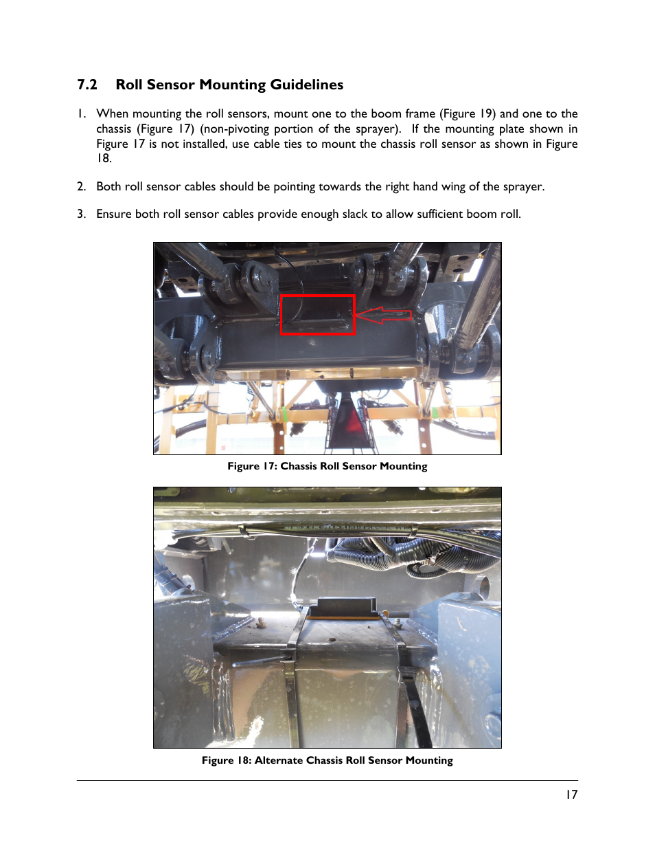 2 roll sensor mounting guidelines | NORAC UC5-BC-RG13 User Manual | Page 19 / 38