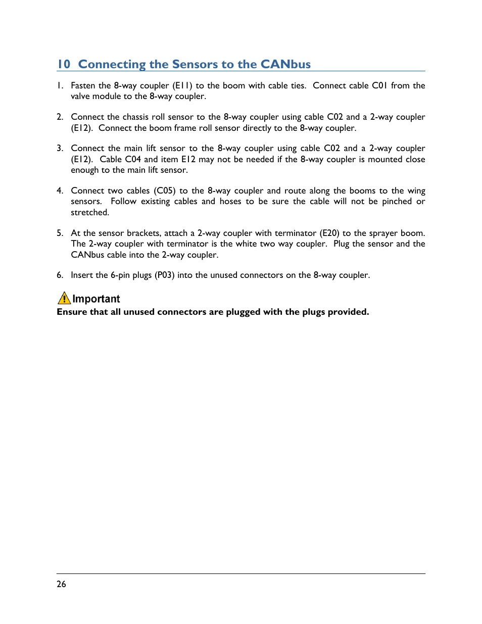 10 connecting the sensors to the canbus | NORAC UC5-BC-RG13 User Manual | Page 28 / 38