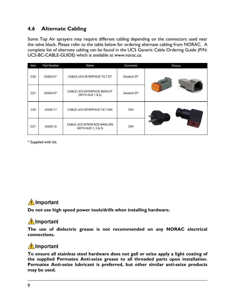 6 alternate cabling | NORAC UC5-BC-TA01 User Manual | Page 12 / 38