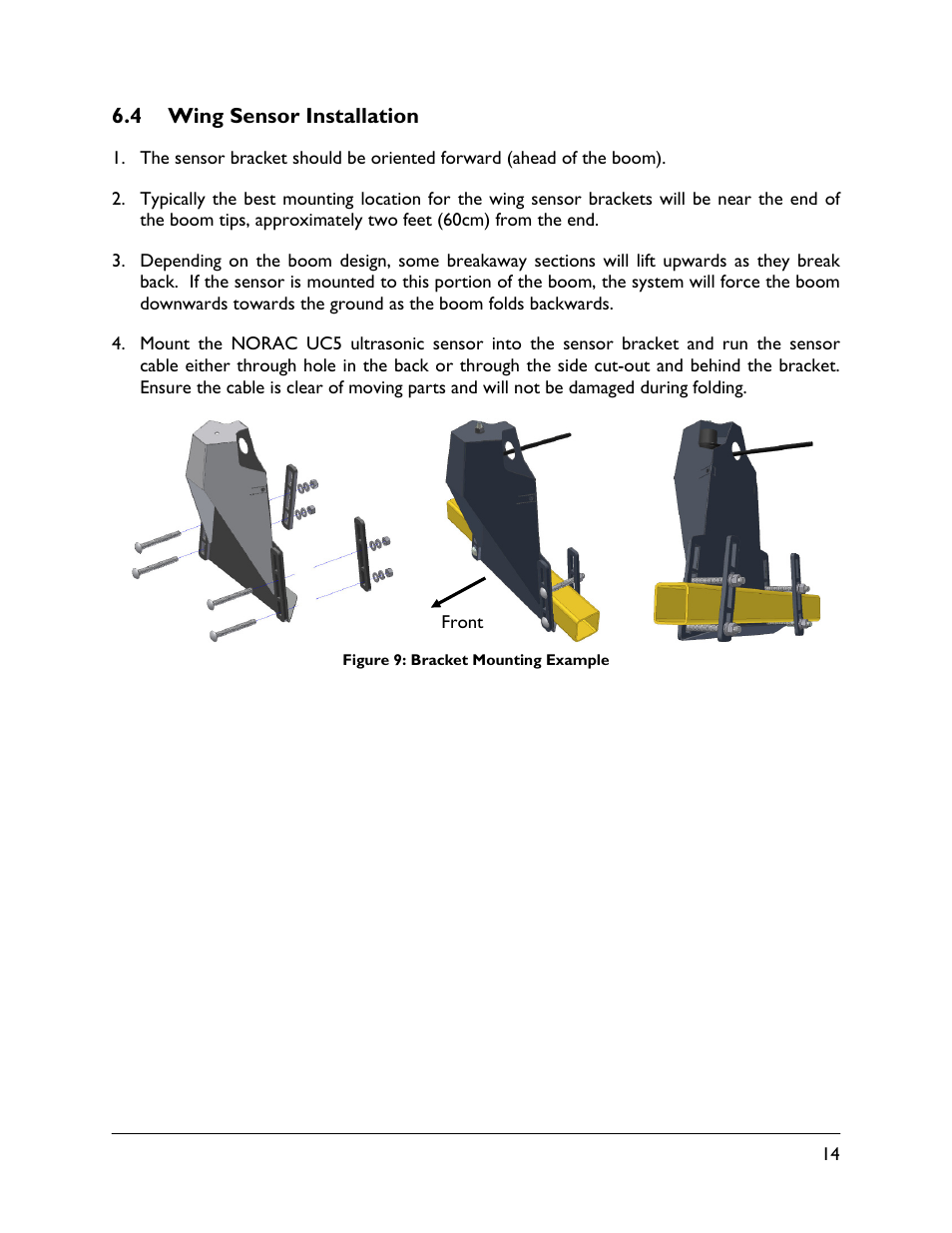 4 wing sensor installation | NORAC UC5-BC-TA01 User Manual | Page 17 / 38