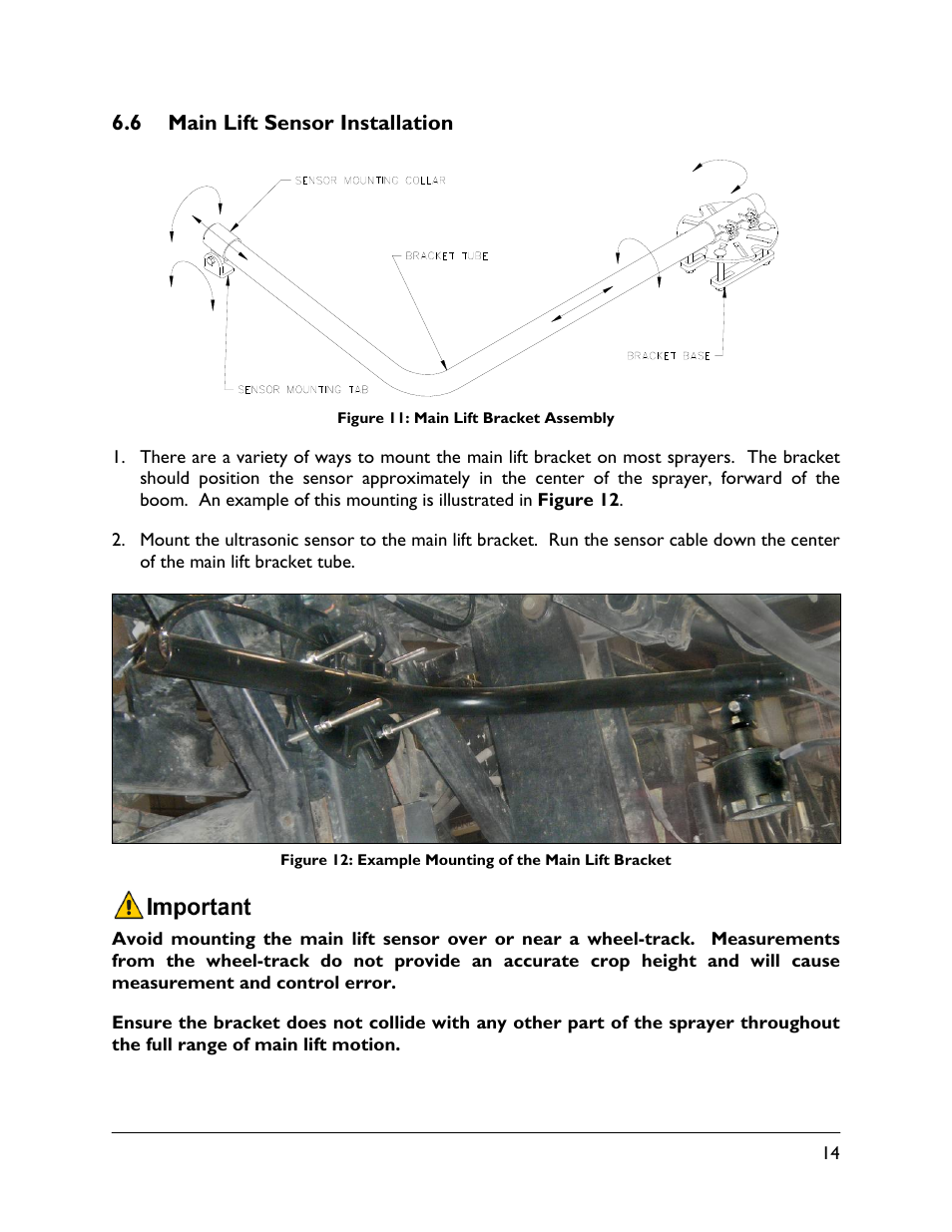 6 main lift sensor installation | NORAC UC5-BC-VS01 User Manual | Page 17 / 36