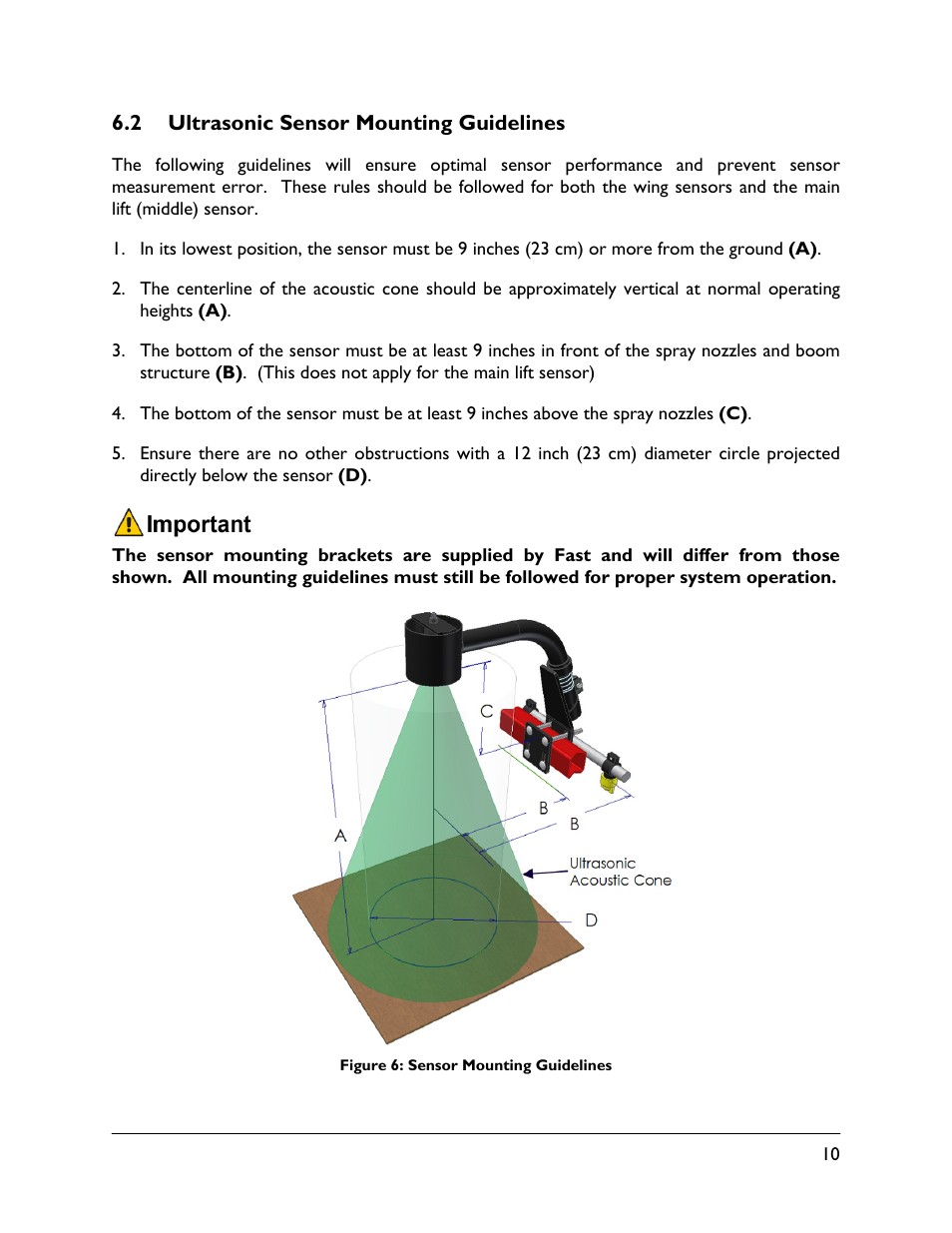 2 ultrasonic sensor mounting guidelines | NORAC UC5-BC-FT01 User Manual | Page 13 / 34