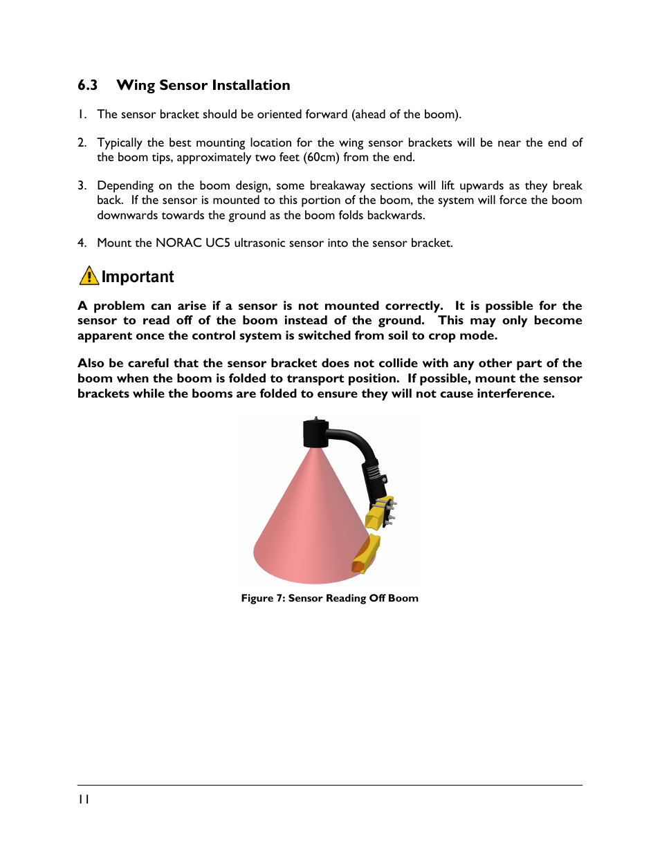 3 wing sensor installation | NORAC UC5-BC-FT01 User Manual | Page 14 / 34