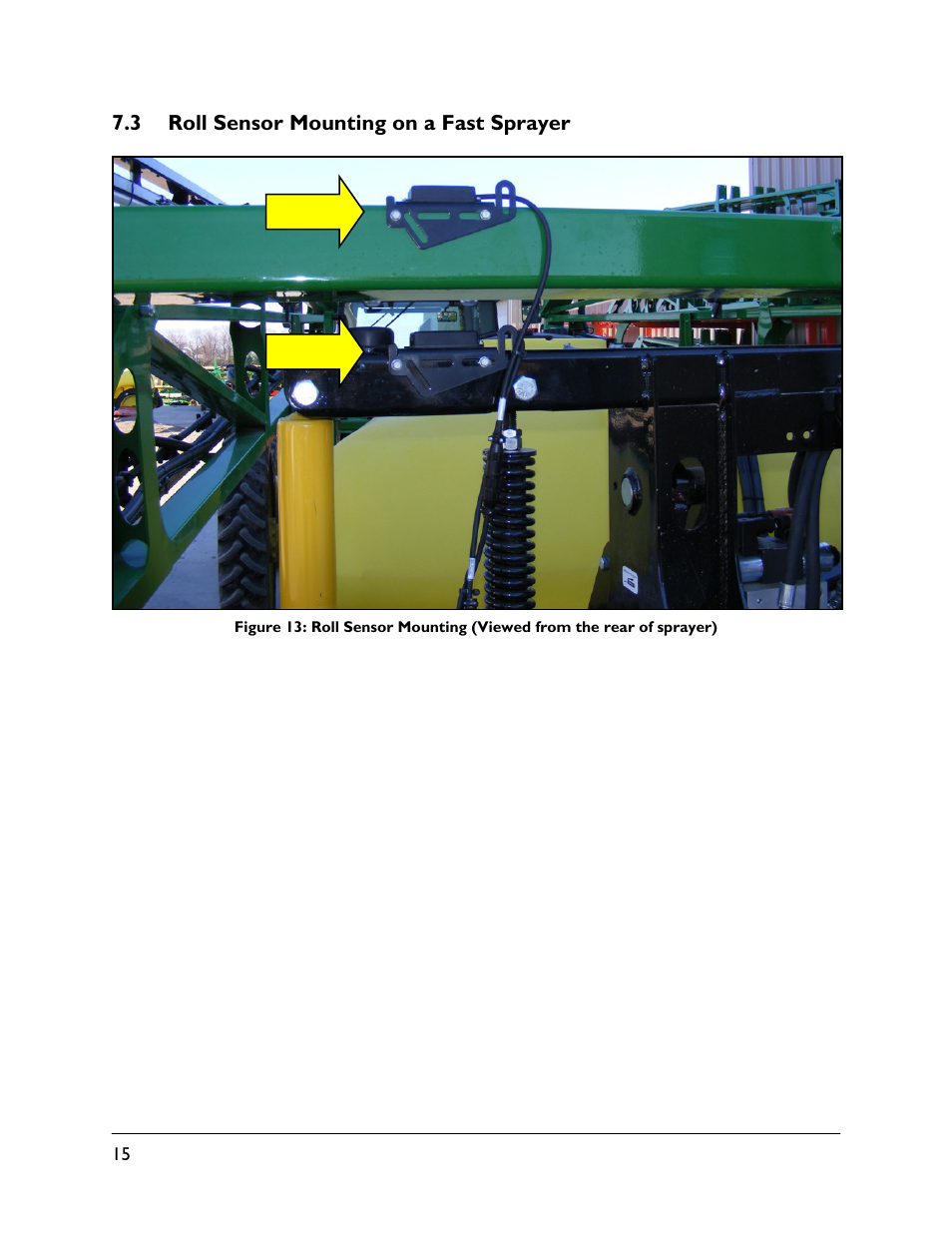 3 roll sensor mounting on a fast sprayer | NORAC UC5-BC-FT01 User Manual | Page 18 / 34