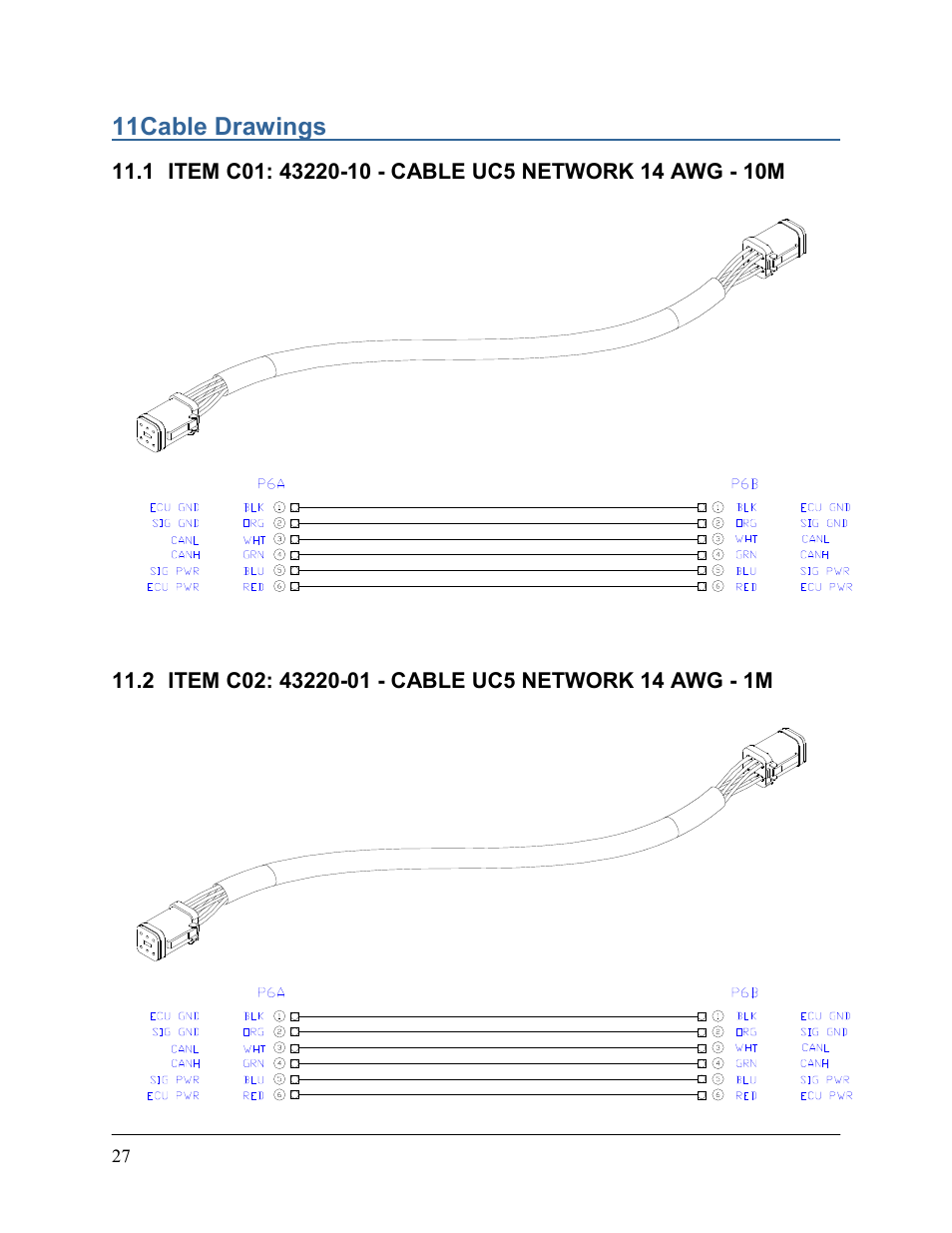 11 cable drawings | NORAC UC5-BC-FT02 User Manual | Page 30 / 35