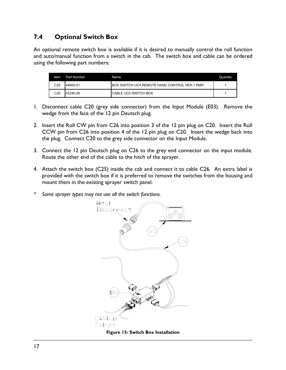 4 optional switch box | NORAC UC5-BC-FT02A User Manual | Page 20 / 36