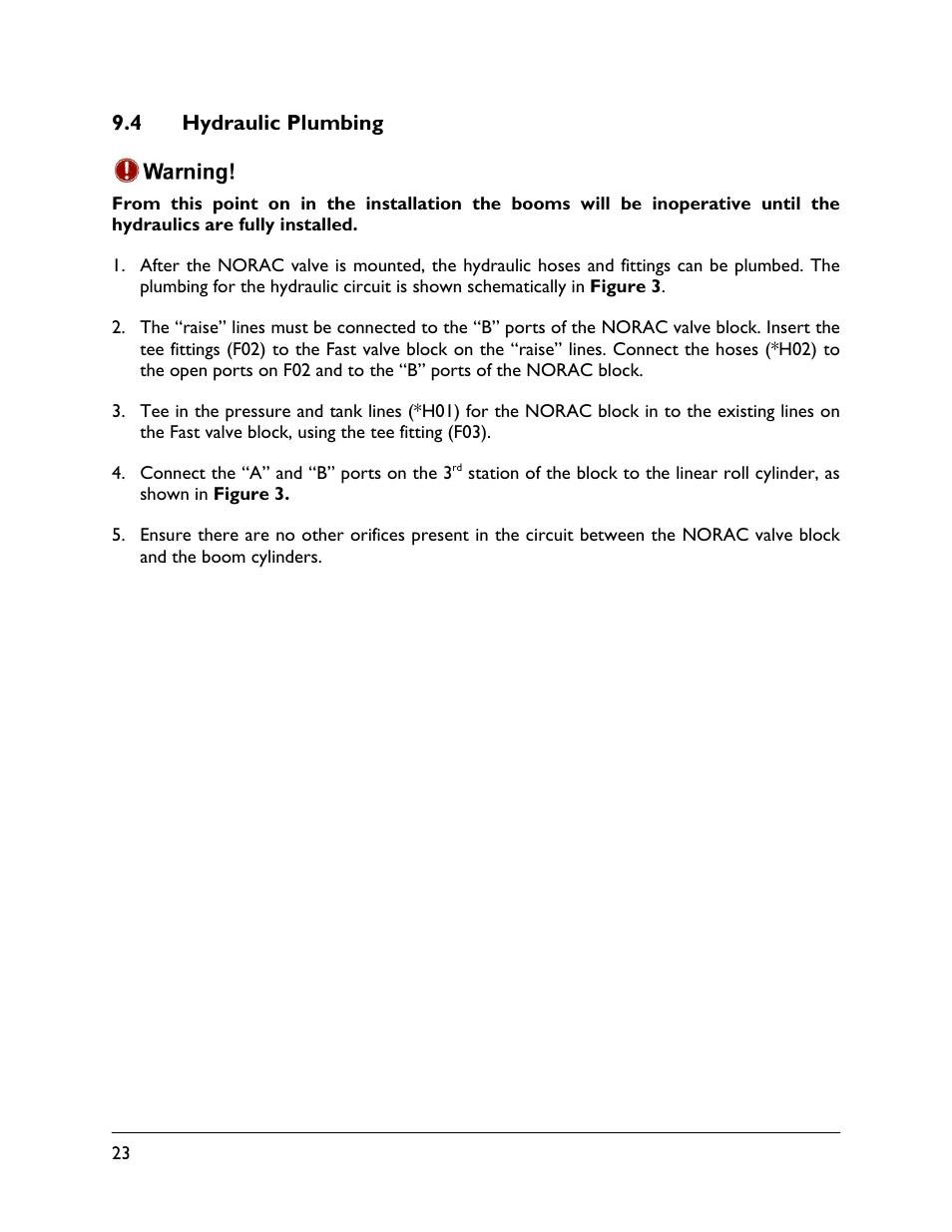 4 hydraulic plumbing | NORAC UC5-BC-FT02A User Manual | Page 26 / 36