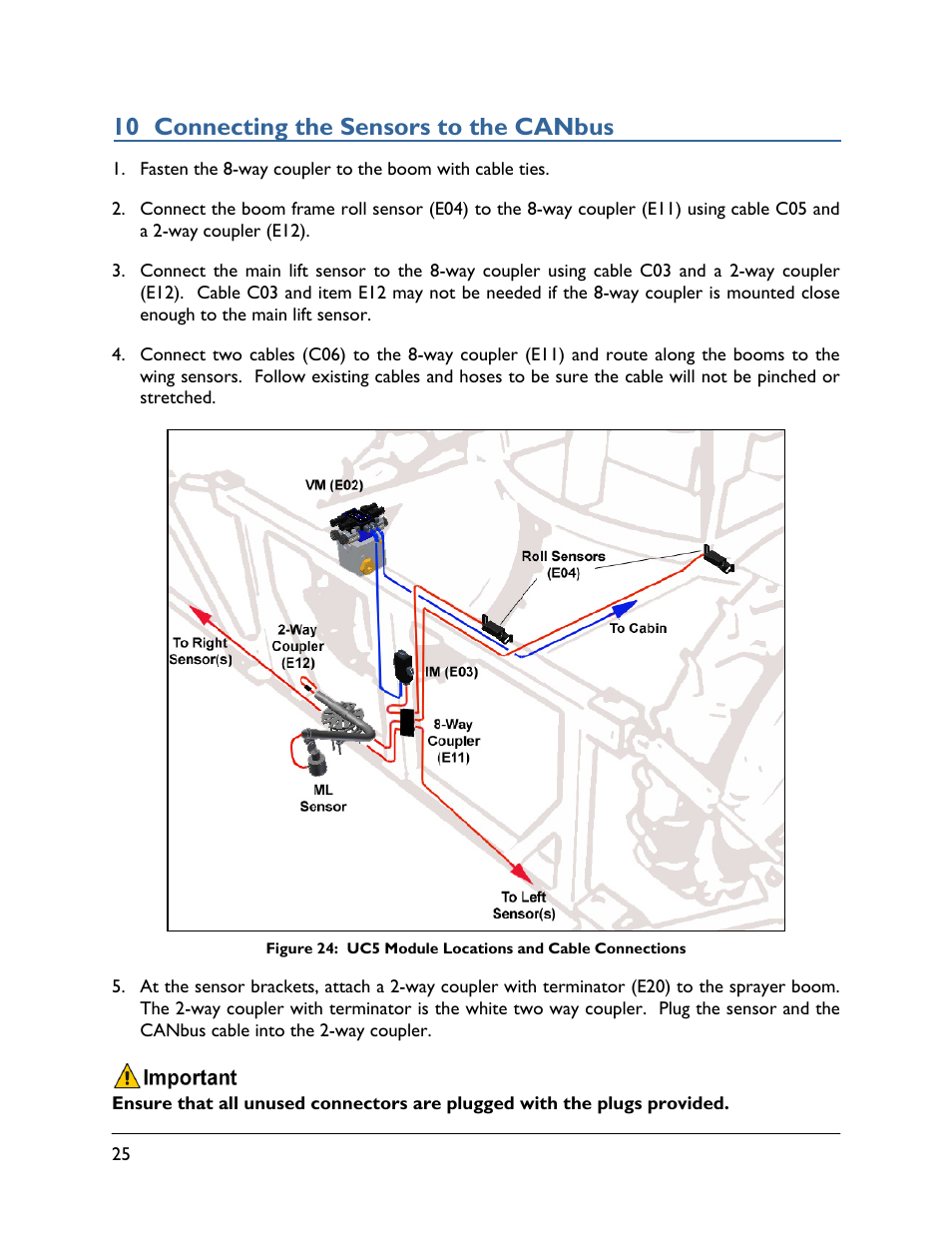 10 connecting the sensors to the canbus | NORAC UC5-BC-HG01 User Manual | Page 28 / 36
