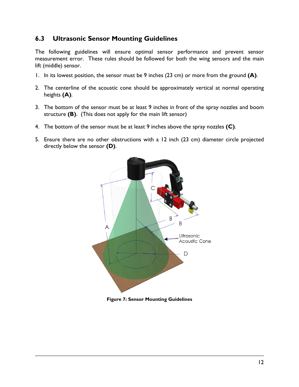 3 ultrasonic sensor mounting guidelines | NORAC UC5-BC-HG02 User Manual | Page 15 / 37