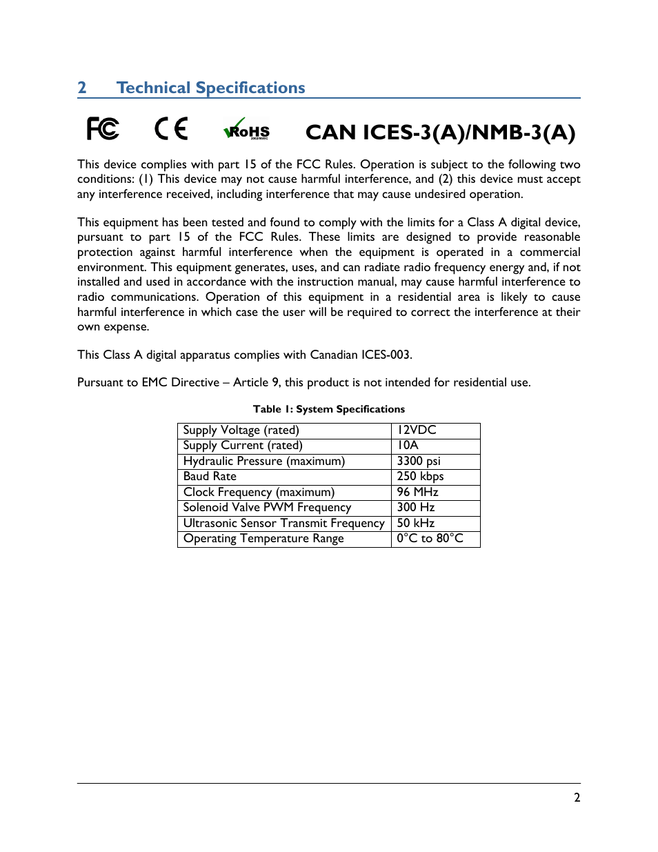 2 technical specifications, Can ices-3(a)/nmb-3(a), 2technical specifications | NORAC UC5-BC-HG04 User Manual | Page 5 / 35