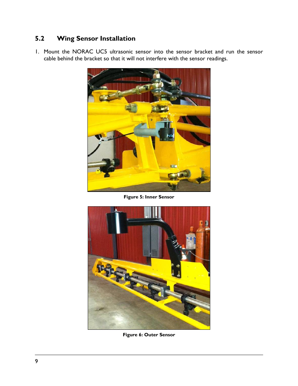 2 wing sensor installation | NORAC UC5-BC-HG06 User Manual | Page 12 / 35