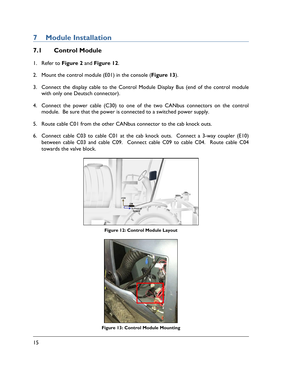 7 module installation, 1 control module | NORAC UC5-BC-HG06 User Manual | Page 18 / 35