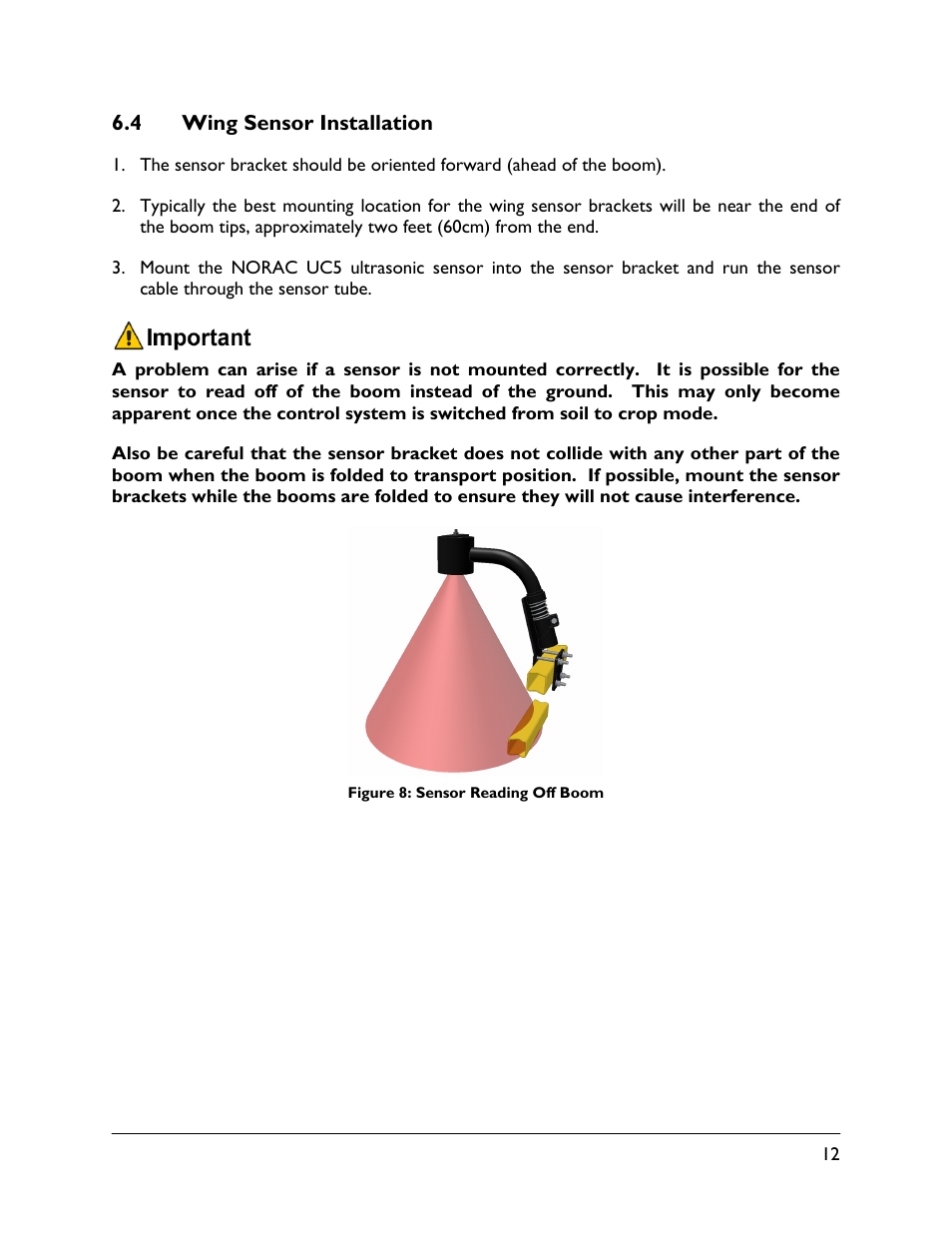 4 wing sensor installation | NORAC UC5-BC-HG07 User Manual | Page 15 / 40