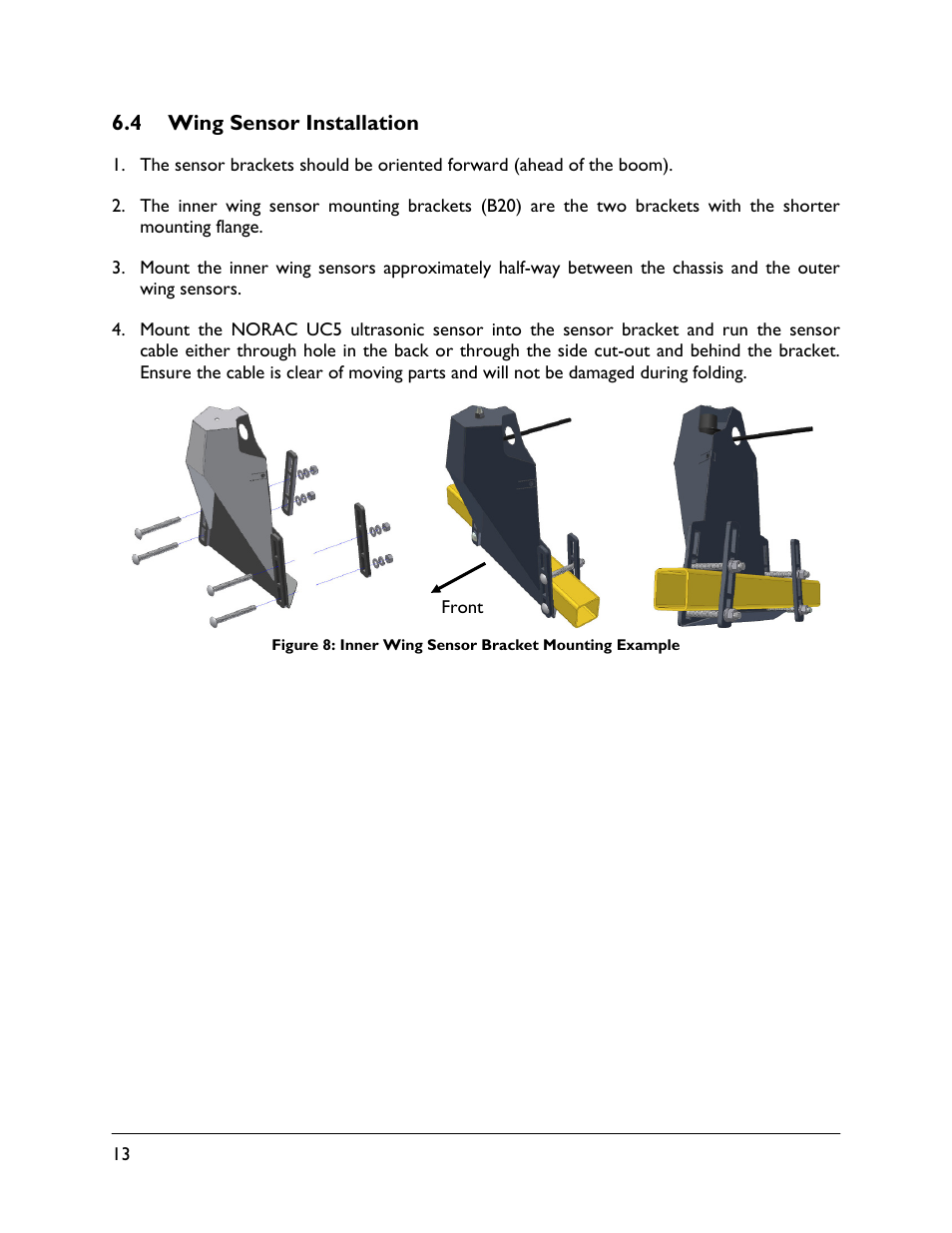 4 wing sensor installation | NORAC UC5-BC-KS01 User Manual | Page 16 / 44