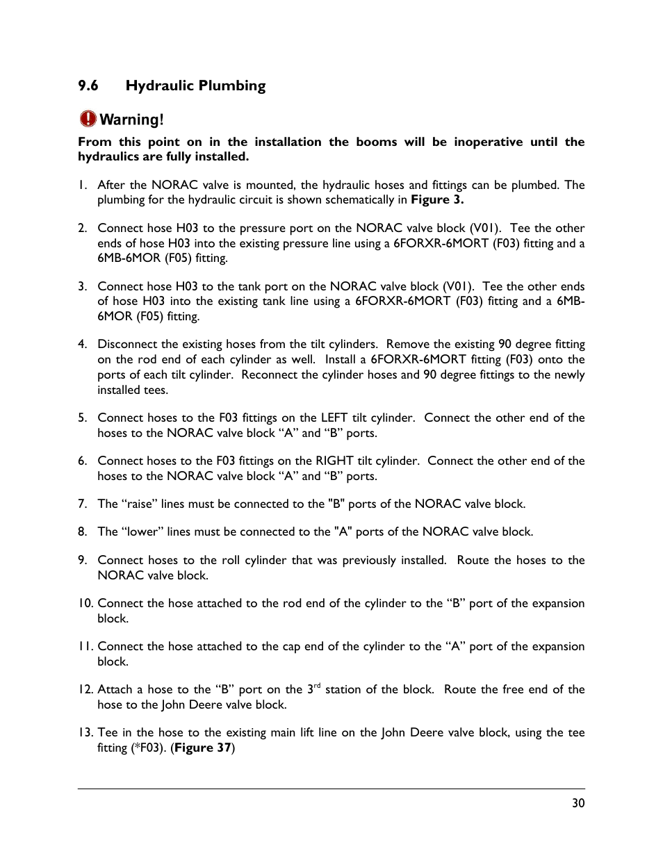 6 hydraulic plumbing | NORAC UC5-BC-KS01 User Manual | Page 33 / 44