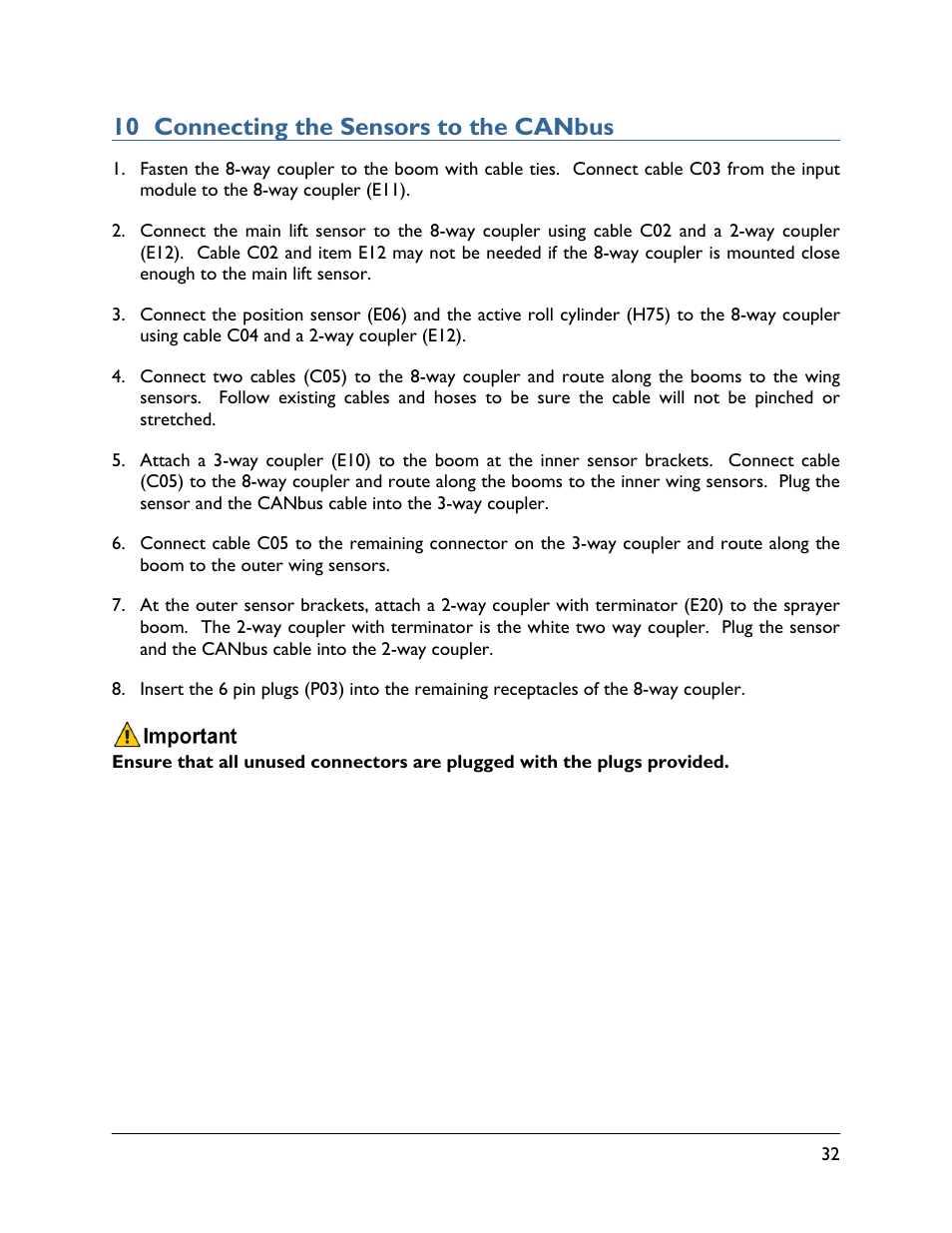 10 connecting the sensors to the canbus | NORAC UC5-BC-KS01 User Manual | Page 35 / 44