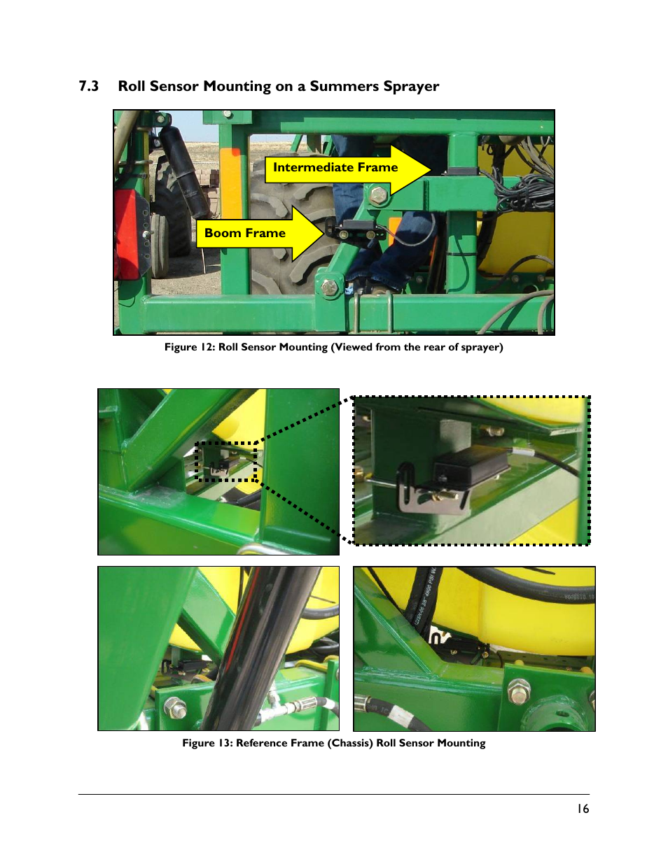 3 roll sensor mounting on a summers sprayer | NORAC UC5-BC-SM04 User Manual | Page 19 / 35
