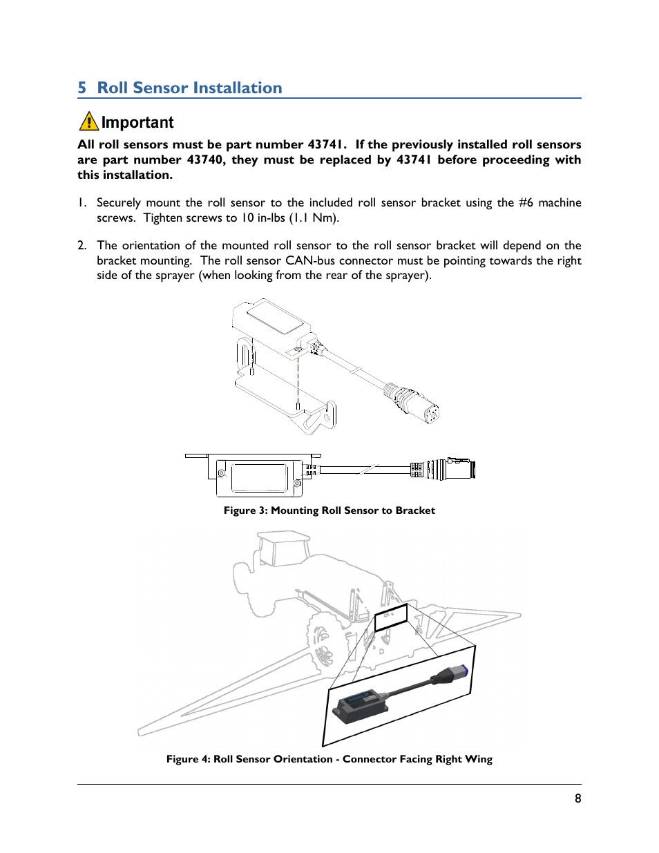 5 roll sensor installation | NORAC UC5-SM03-4B User Manual | Page 11 / 18