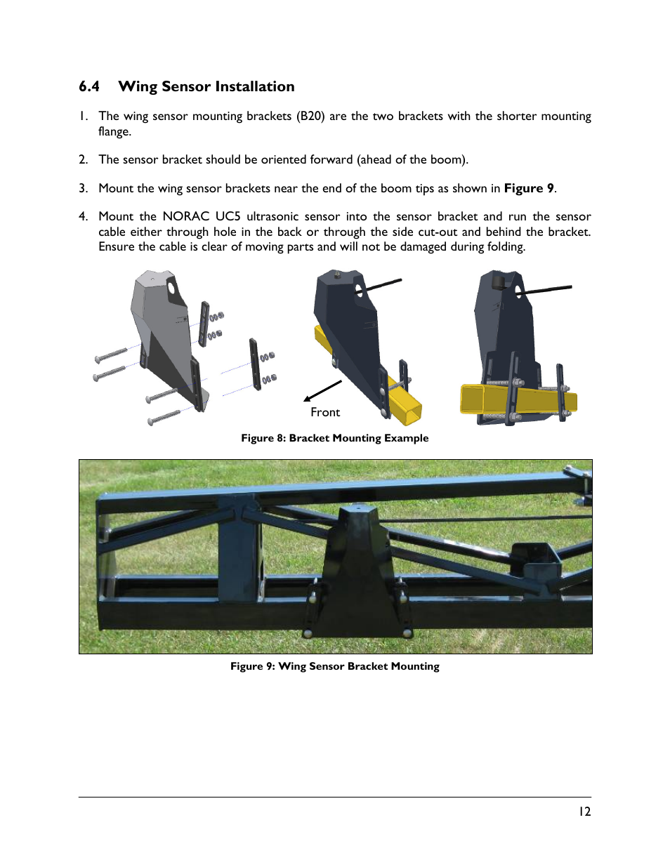 4 wing sensor installation | NORAC UC5-BC-WK01 User Manual | Page 15 / 39