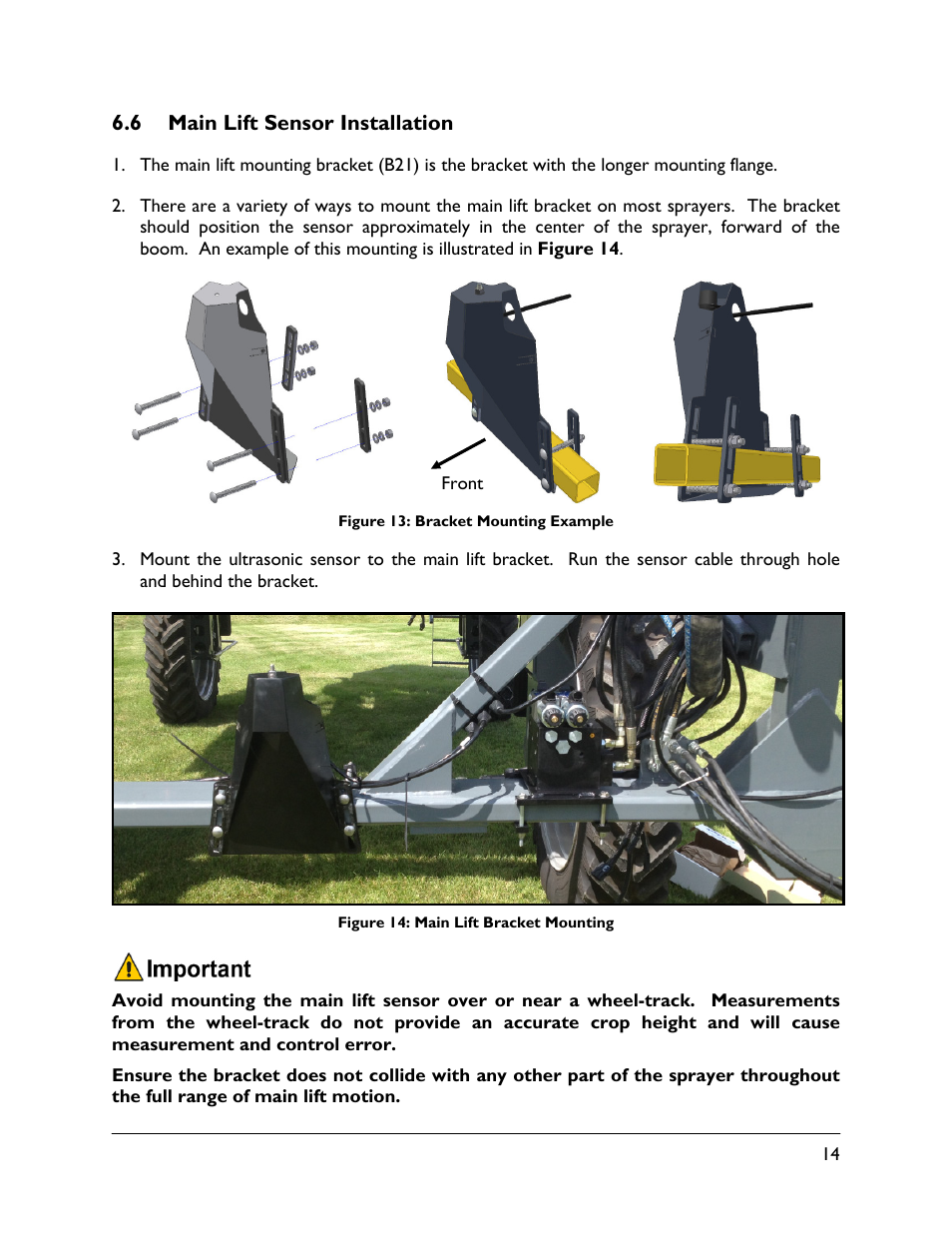 6 main lift sensor installation | NORAC UC5-BC-WK01 User Manual | Page 17 / 39