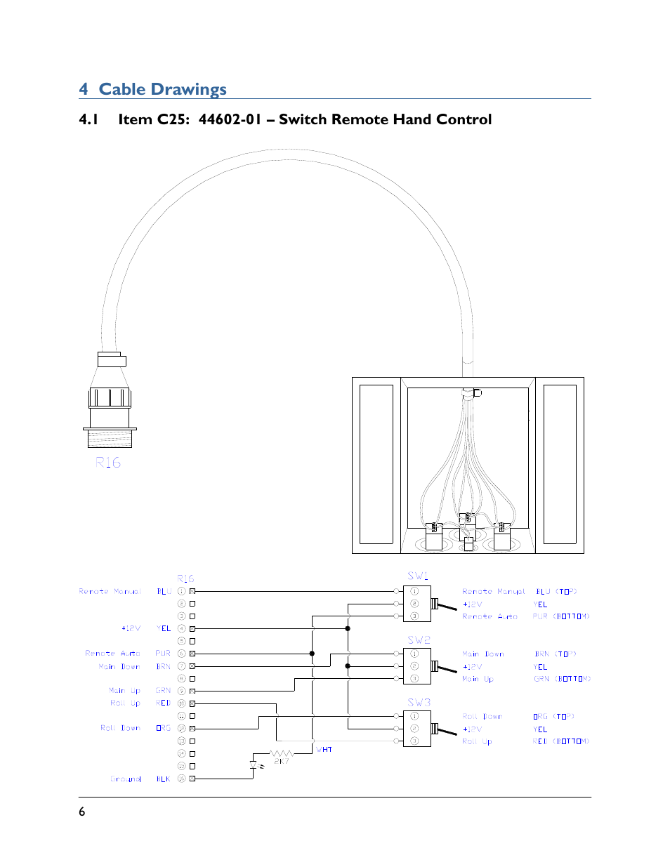 4 cable drawings, 1 item c25: 44602-01 | NORAC 54VT-GS2-SP01 User Manual | Page 8 / 12