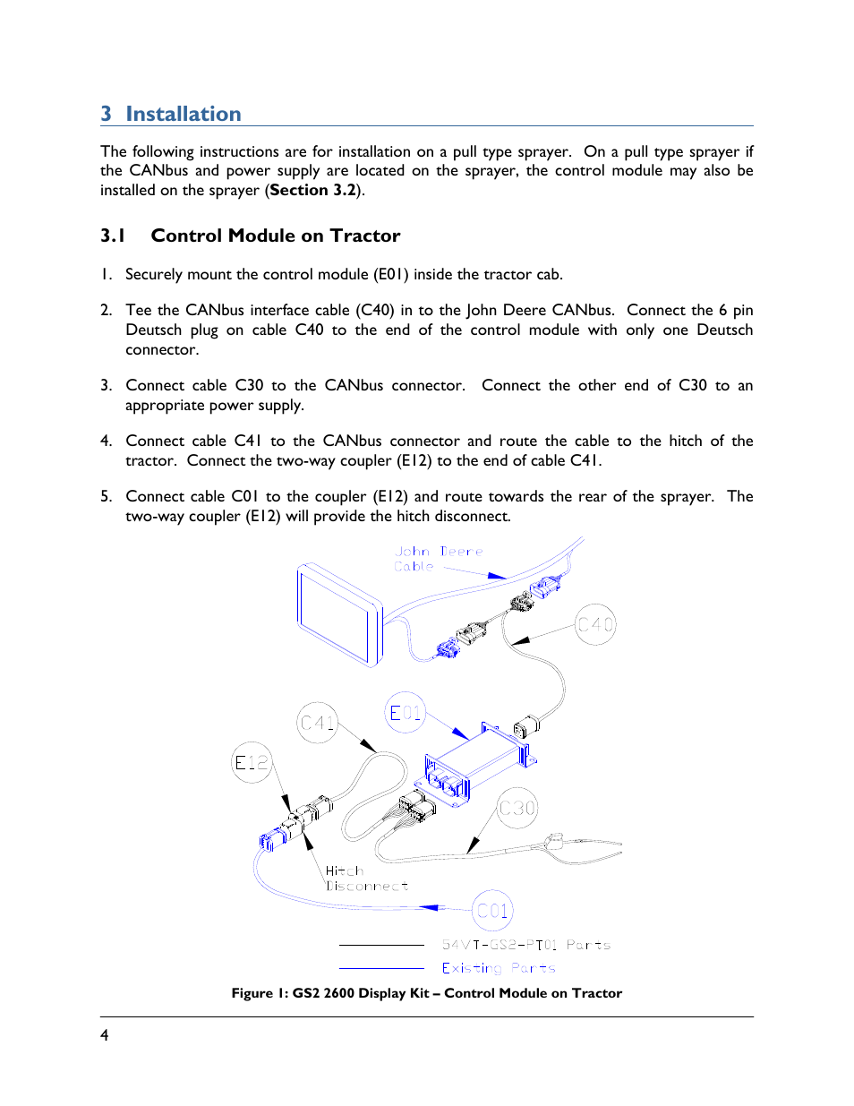 3 installation, 1 control module on tractor | NORAC 54VT-GS2-PT01 User Manual | Page 6 / 13