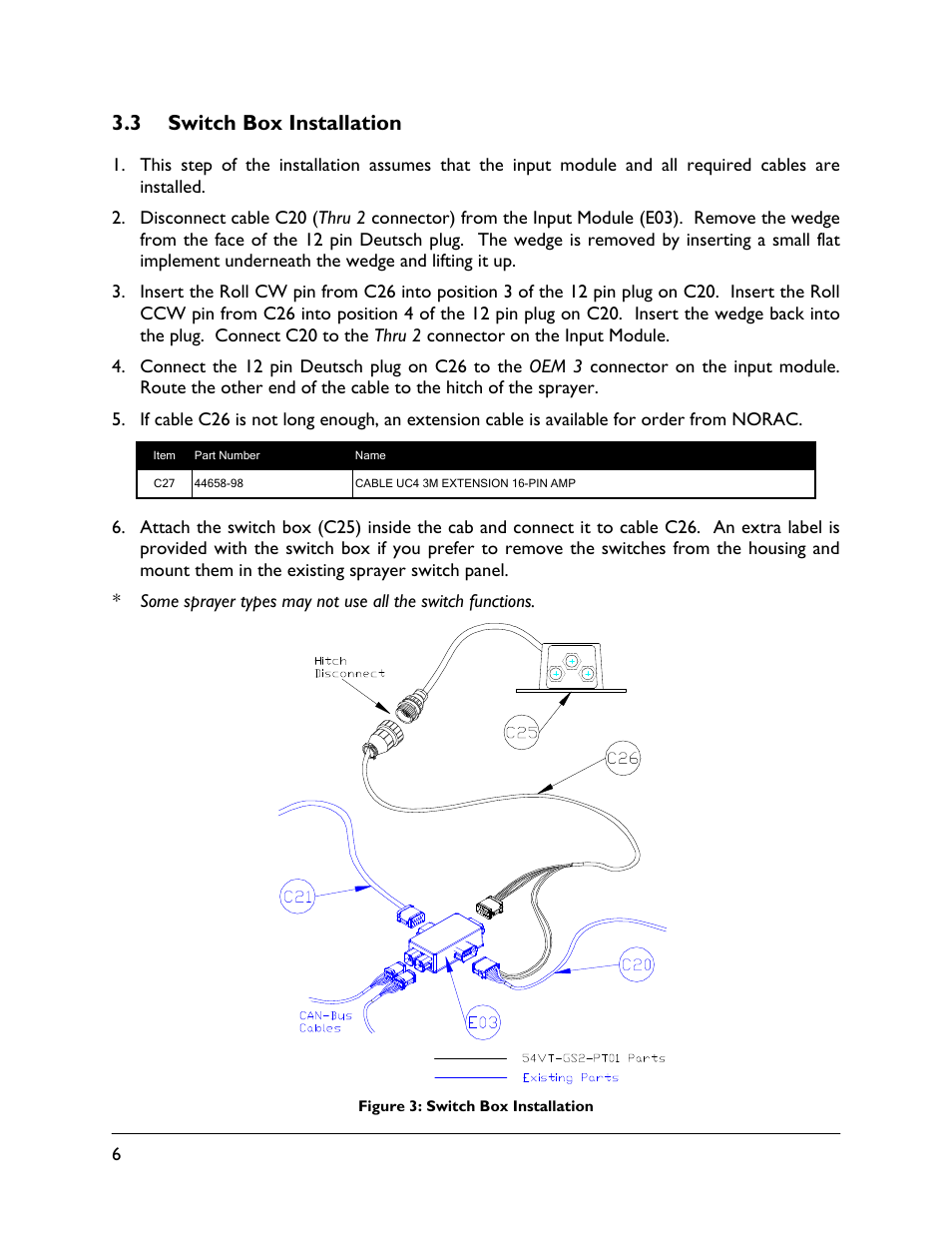 3 switch box installation | NORAC 54VT-GS2-PT01 User Manual | Page 8 / 13