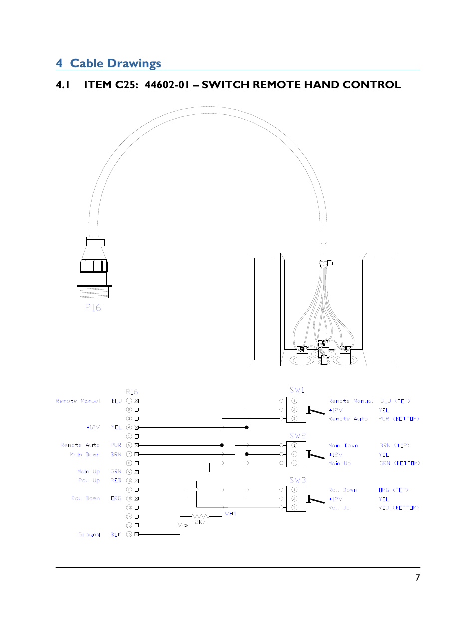 4 cable drawings, 1 item c25: 44602-01 | NORAC 54VT-GS2-PT01 User Manual | Page 9 / 13