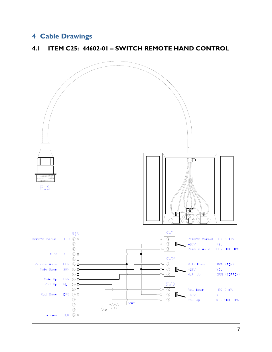 4 cable drawings, 1 item c25: 44602-01 | NORAC 54VT-GS2-PT02 User Manual | Page 9 / 14