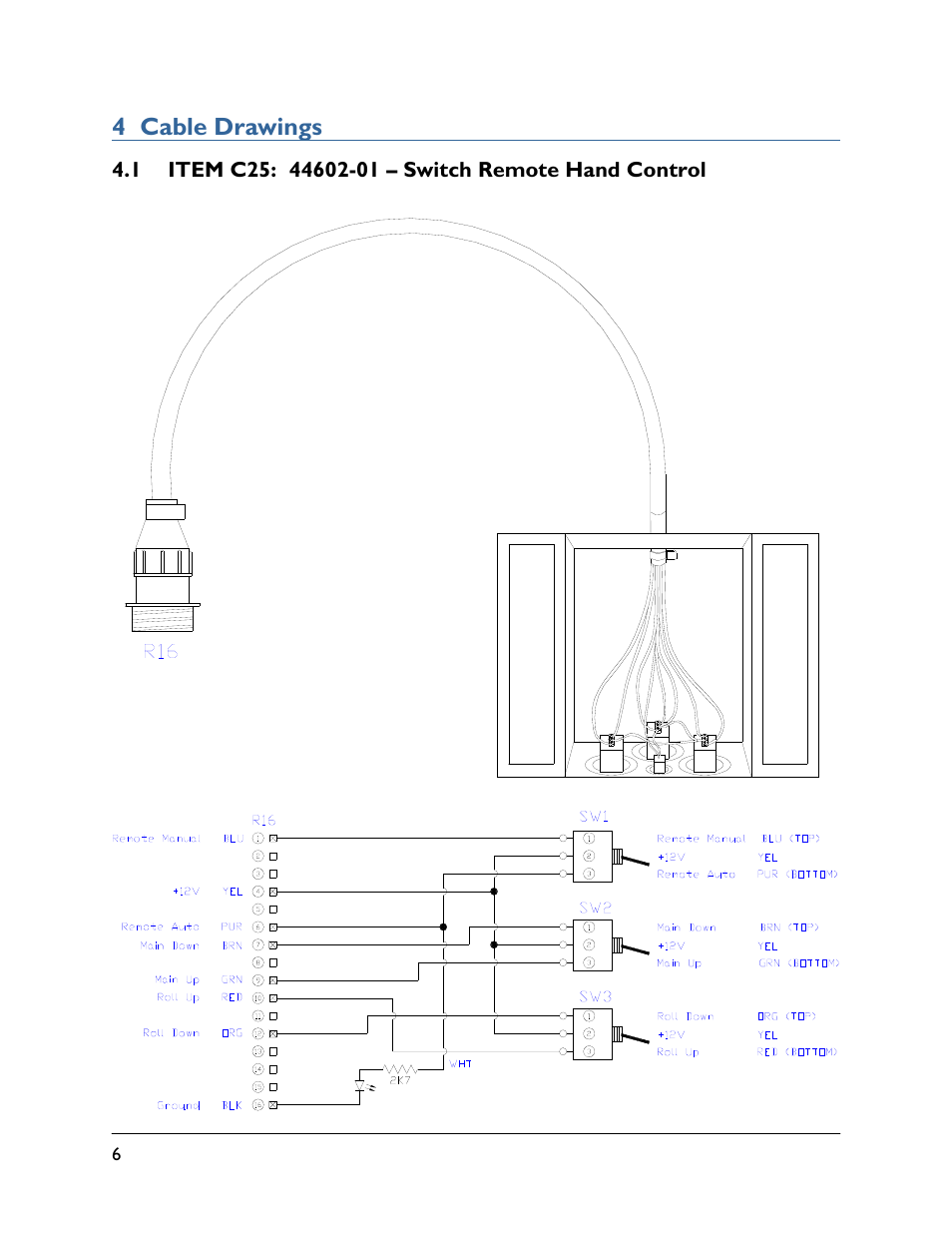 4 cable drawings, 1 item c25: 44602-01 | NORAC 54VT-IV-SP01 User Manual | Page 8 / 11